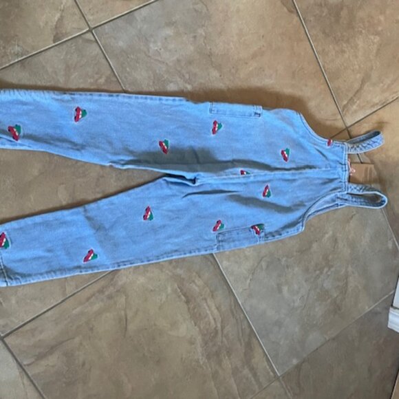 Mini Boden Christmas Embroidered Denim Overalls 4-5YR - Picture 3 of 3